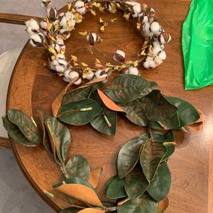 Interior Designer magnolia leaf and cotton pieces